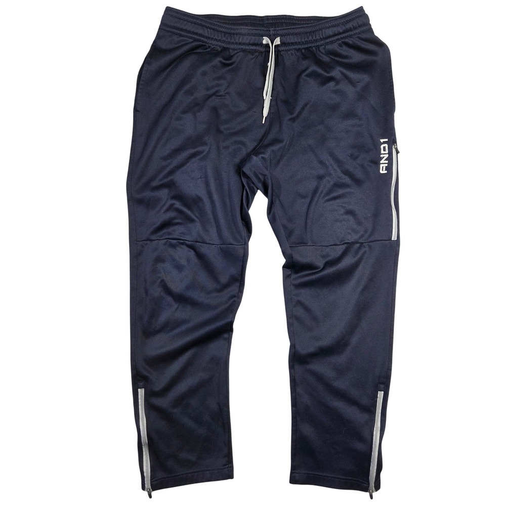 Y2k AND1 Sweatpants Men L Navy Cargo Baggy Skater Punk Grunge 2000s‎ Streetstyle